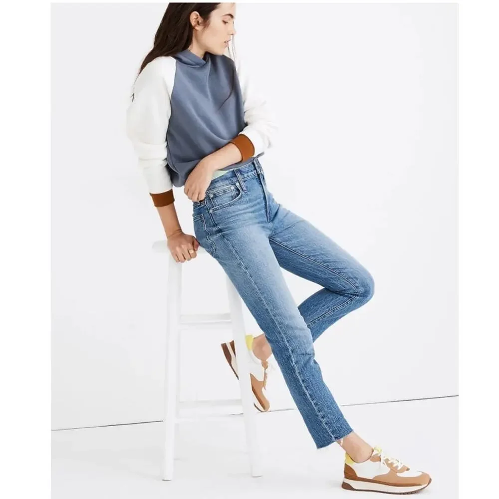 Madewell The Perfect Vintage Crop Jean in Enmore Wash‎ Raw Hem Edition Sz 25